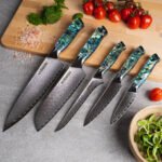 Awabi Damascus Chef Knife Set