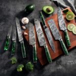Tengoku 8-Piece Emerald Green Knife Set